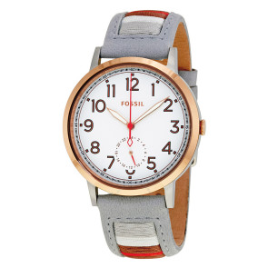 Watch strap Fossil ES4059 Leather Grey 20mm